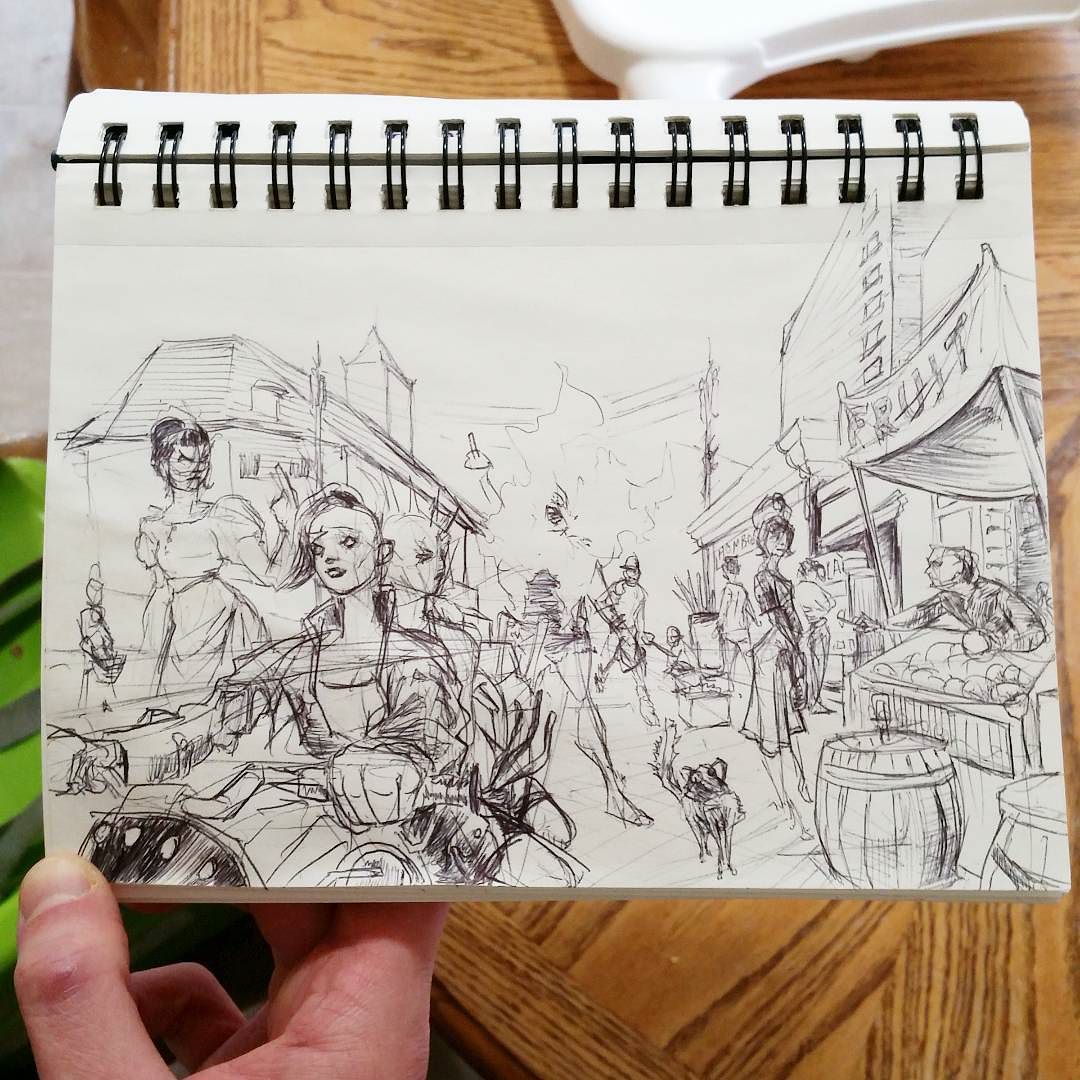 market drawing picture